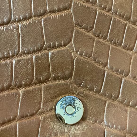 Micahel Kors Camel Brown Snake skin embossed pattern leather crossbody - Picture 7 of 8